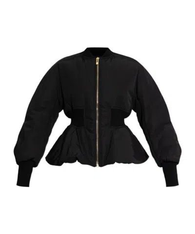 Alaïa Zipped Bomber Jacket In Black