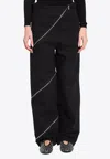Alaïa Zipped Spiral Straight-leg Jeans In Black