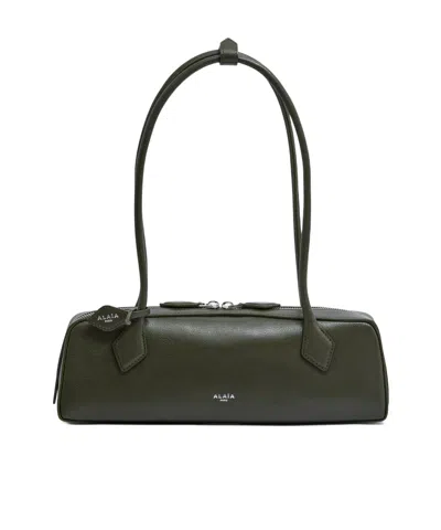 Alaïa Zipper Shoulder Bag In Black