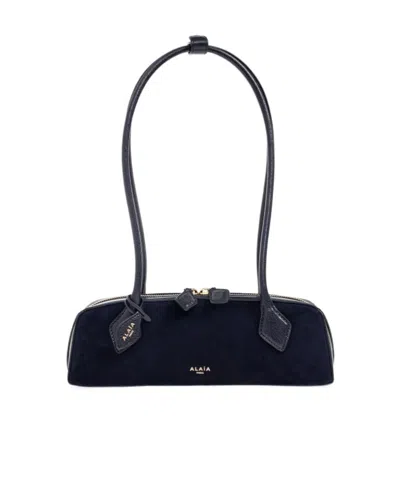 Alaïa Zipper Shoulder Bag In Black
