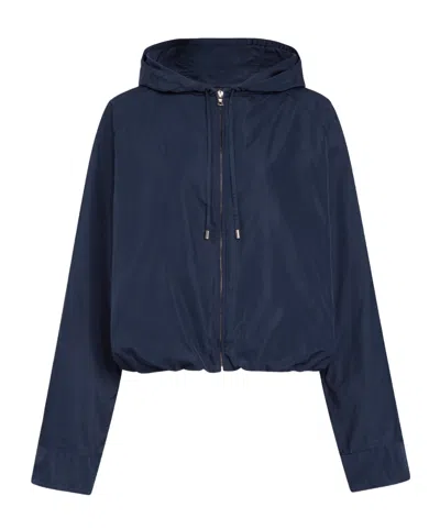 Alaïa Zippered Long-sleeved Casual Jacket In Blue