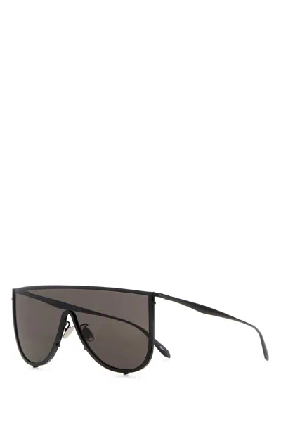 Alaïa Alaia-style Black Metal Mini Sunglasses In Enamelled Metal & Rhinestone Detail