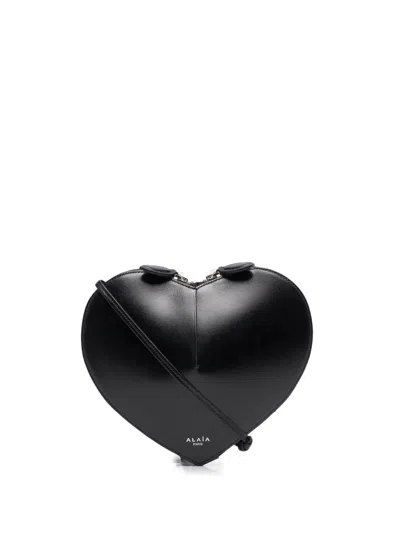 Alaïa Alaia-style Coeur Calfskin Mini Handbag In Noir