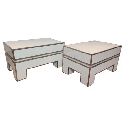 Pre-owned Alain Delon White Pair Of Night Stands From "" For Maison Jansen"