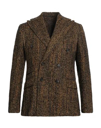 Alain Fracassí Man Blazer Marigold Size 38 Virgin Wool In Yellow