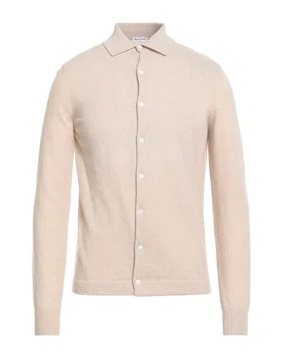 Alain Fracassí Man Cardigan Beige Size 36 Merino Wool, Cashmere In Neutral
