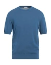 Alain Fracassí Man Sweater Blue Size 42 Cotton In Blue