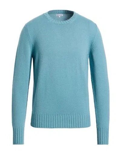 Alain Fracassí Man Sweater Turquoise Size 38 Cashmere In Multi