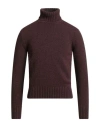 Alain Fracassí Man Turtleneck Burgundy Size 36 Cashmere In Brown