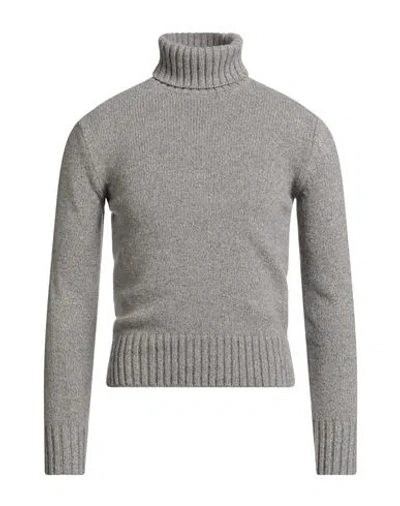 Alain Fracassí Man Turtleneck Grey Size 34 Cashmere In Gray