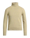 Alain Fracassí Man Turtleneck Pastel Yellow Size 36 Cashmere In Brown