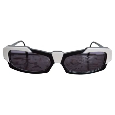 Pre-owned Alain Mikli 1980's  Black White Avant Guard Unusual Geometric Angular Sunglasses