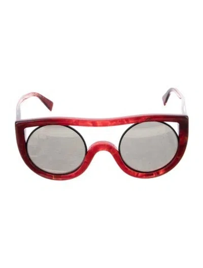 Pre-owned Alain Mikli Ayer Oversize Sunglasses In Red