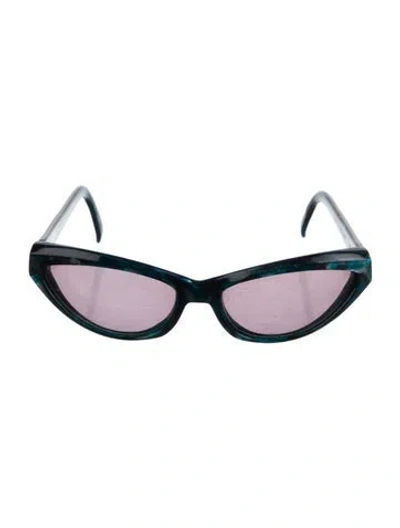 Pre-owned Alain Mikli Cat-eye Tinted Sunglasses In Blue