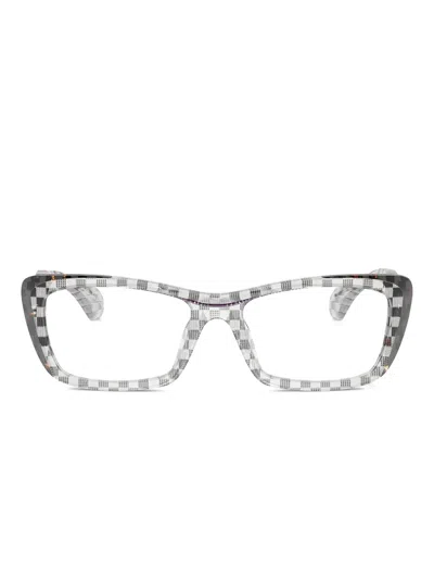 Alain Mikli Checked Rectangle-frame Glasses In Black