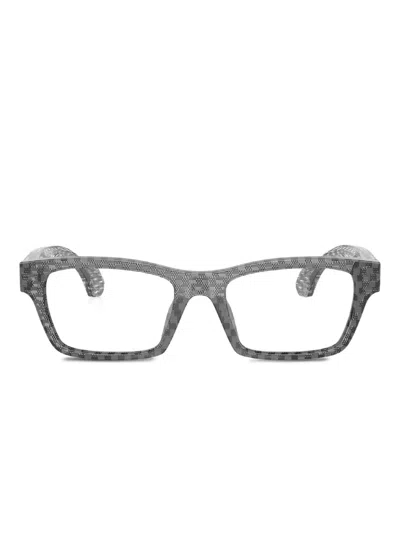 Alain Mikli Checked Rectangle Glasses In Gray