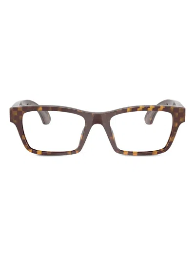 Alain Mikli Checkerboard-pattern Square Glasses In Brown