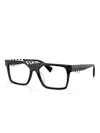 Alain Mikli Checkered-pattern Square Frames In Black