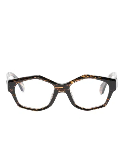 Alain Mikli 几何形框眼镜 In Brown