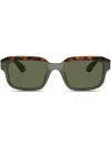Alain Mikli Graphic-print Rectangle-frame Sunglasses In Green