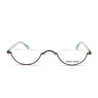 Alain Mikli Green A0123 Celluloid Half-rim Glasses In Transparent