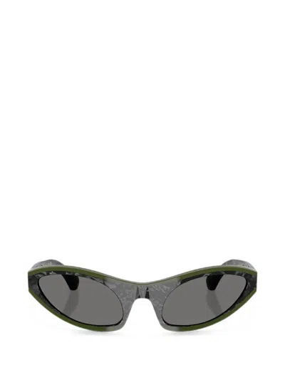 Alain Mikli Marbled-effect Cat-eye Sunglasses In Green