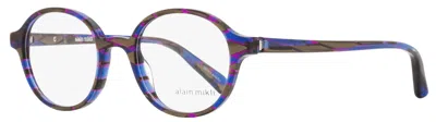 Alain Mikli Men's Oval Eyeglasses A03064 004 Rhombus Blue-brown 47mm In Multi