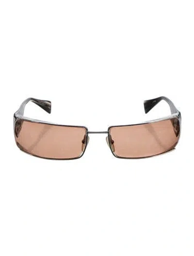 Pre-owned Alain Mikli Narrow Tinted Sunglasses In Brown
