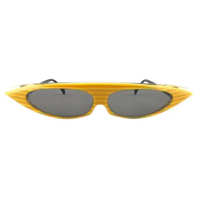 Pre-owned Alain Mikli New Vintage  0104637 Yellow Grace Jones France Sunglasses 1980's