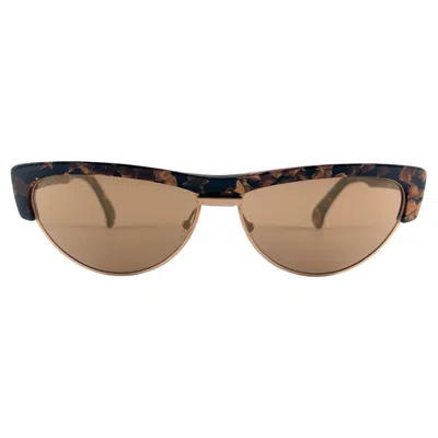 Pre-owned Alain Mikli New Vintage  615 Marbled Tortoise Handmade Sunglasses 1990's France In Brown