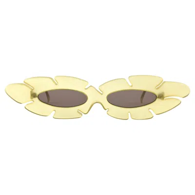 Pre-owned Alain Mikli New Vintage  Am 85 Ultra Wide France Sunglasses 1980's In Yellow
