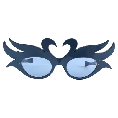 Pre-owned Alain Mikli New Vintage  Blue Swans Prototype France Sunglasses 1980's