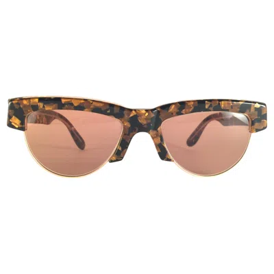 Pre-owned Alain Mikli New Vintage  Tortoise & Gold 86617 Made In France Sunglasses 1980's In Black
