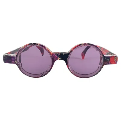 Pre-owned Alain Mikli New Vintage Rare  0150 Round Red Tones France Sunglasses 1990