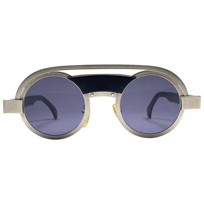 Pre-owned Alain Mikli New Vintage Rare  639 Black Round Aluminium France Sunglasses 1980