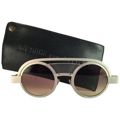 Pre-owned Alain Mikli New Vintage Rare  639 Round Aluminium France Sunglasses 1980 In Black