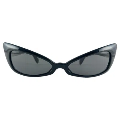 Pre-owned Alain Mikli New Vintage Rare  D308 Black Cat Eye France Sunglasses 1990's