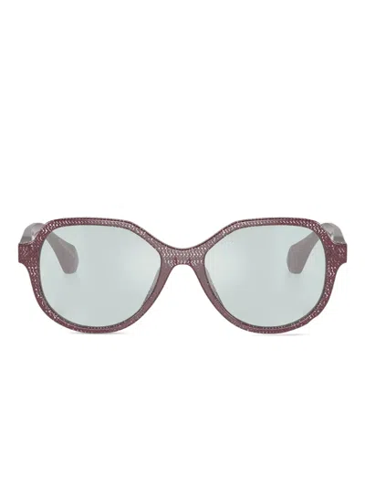 Alain Mikli Pointillé 几何形镜框太阳眼镜 In Red