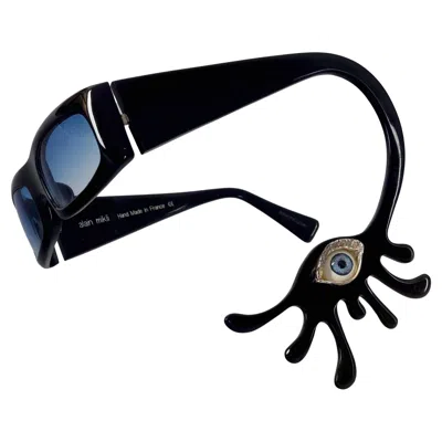 Pre-owned Alain Mikli Rare  And Delfina Delletrez Murano Evil Eye Novelty Sunglasses In Black
