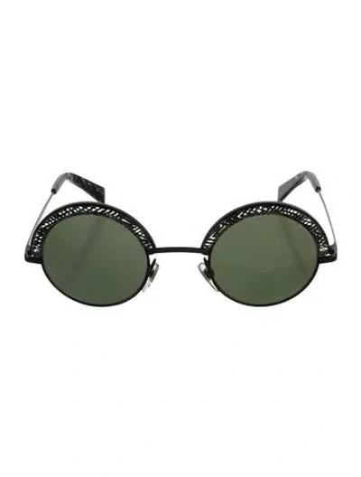 Pre-owned Alain Mikli Round Tinted Sunglasses In Black