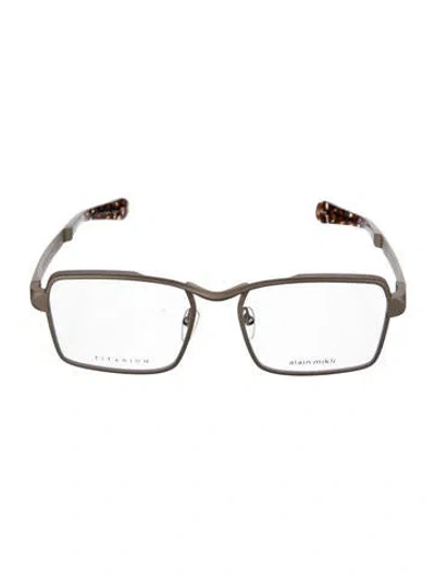 Pre-owned Alain Mikli Square Eyeglasses In Brown