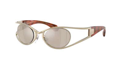 Alain Mikli Unisex Sunglass A04501t In Real White Gold Mirror
