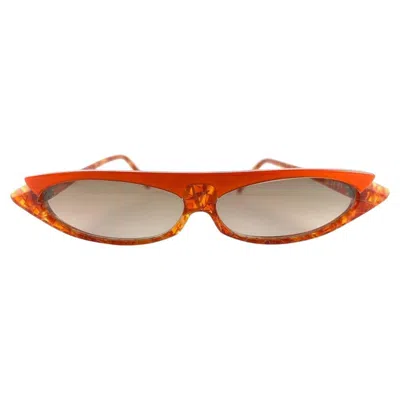 Pre-owned Alain Mikli Vintage  Am 0103 Marbled Tangerine Sunglasses Handmade France 1980's In Orange