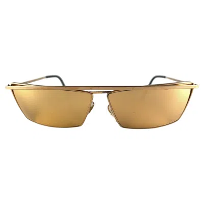 Pre-owned Alain Mikli Vintage  Plaque Or 22k 622 Made In France Sunglasses 1980's In Brown
