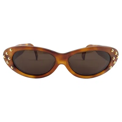 Pre-owned Alain Mikli Vintage Claude Montana 580 053 Tortoise & Gold Accents Sunglasses 1989 In Brown