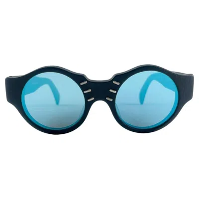 Pre-owned Alain Mikli Vintage Claude Montana Black Matte & Silver Accents Sunglasses 1989