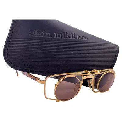 Pre-owned Alain Mikli Vintage Rare  5668 Wim Wenders Collector Item France Sunglasses 1990 In Black