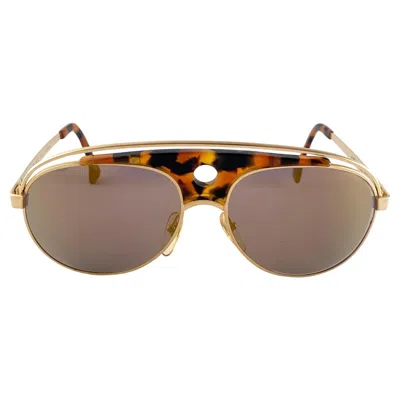 Pre-owned Alain Mikli Vintage Rare  633 Aviator Tortoise & Gold France Sunglasses 1980 In Brown