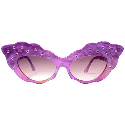 Pre-owned Alain Mikli Vintage Rare  Am14s Fuchsia Oversized Cat Eye France Sunglasses 1988 In Purple