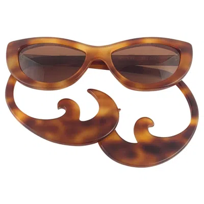 Pre-owned Alain Mikli Vintage Rare  Ct87 For Chantal Thomass Curled Temples Sunglasses 1989 In Brown
